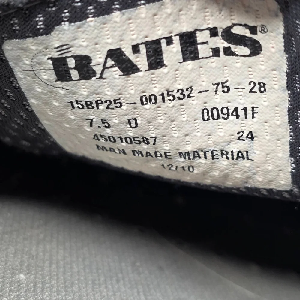 Bates Black Synthetic Patent Look Oxford Dress Shoes Military High Gloss 7.5 D